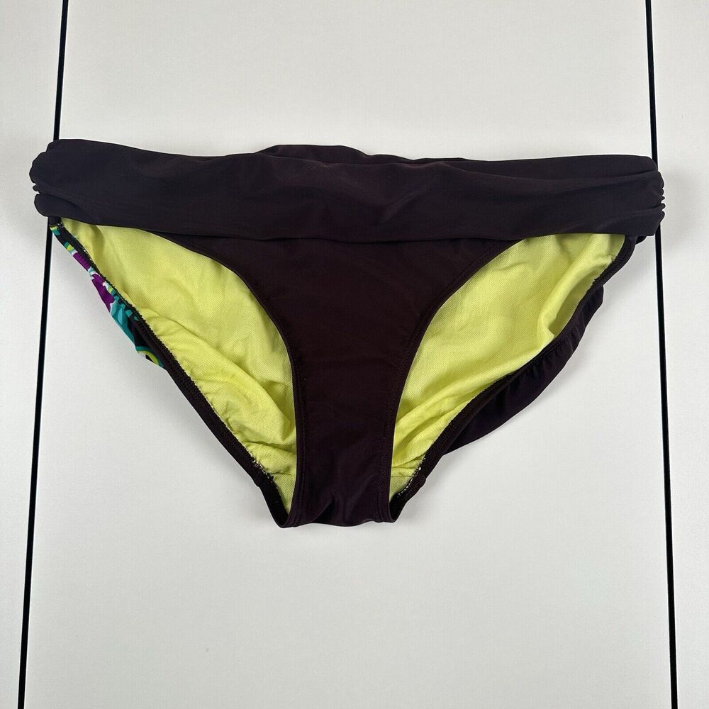 Athleta Brown Pura Vida Splash Swim Bikini Bottom Womens Sz M